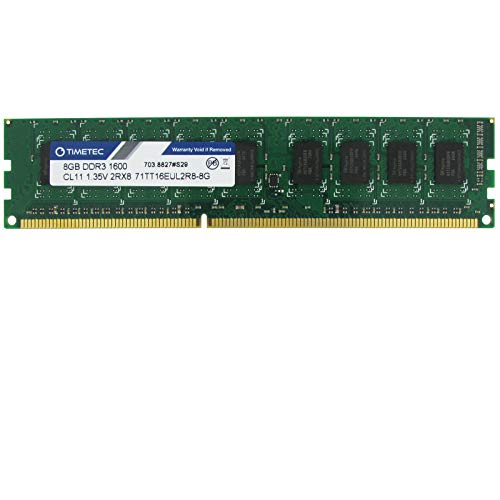 Timetec Hynix IC DDR3 1600MHz PC3-12800 Unbuffered ECC 1.5V UDIMM Server Memory RAM Module Upgrade (1600Mhz 8GB) von Timetec