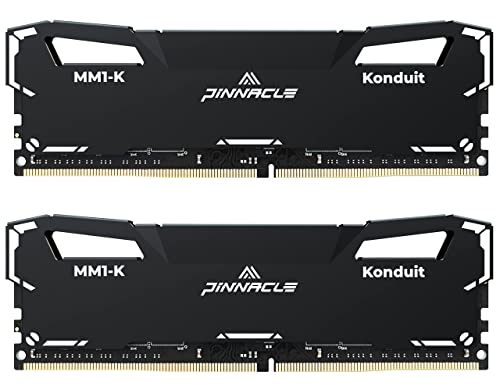Timetec Pinnacle Konduit 32 GB KIT (2 x 16 GB) DDR4 3200 MHz PC4-25600 CL16-20-20-40 XMP2.0 Overclocking 1,35 V Dual Rank kompatibel für AMD und Intel Desktop Gaming PC Speichermodul - Schwarz von Timetec