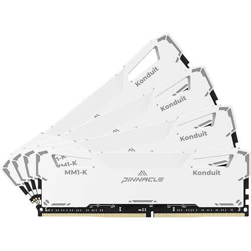 Timetec Pinnacle Konduit DDR4 XMP2.0 Overclocking 1,35 V Dual Rank kompatibel für AMD und Intel Desktop Gaming PC Speichermodul - Weiß (3200MHz 32GB Kit(4x8GB)) von Timetec