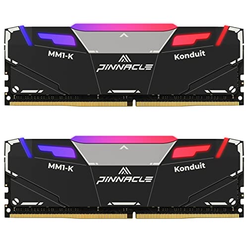 Timetec Pinnacle Konduit RGB 64GB KIT (2x32GB) DDR4 3600MHz PC4-28800 CL18-22-22-42 XMP2.0 Overclocking 1.35V Kompatibel für AMD und Intel Desktop Gaming PC Speichermodul RAM – Schwarz von Timetec