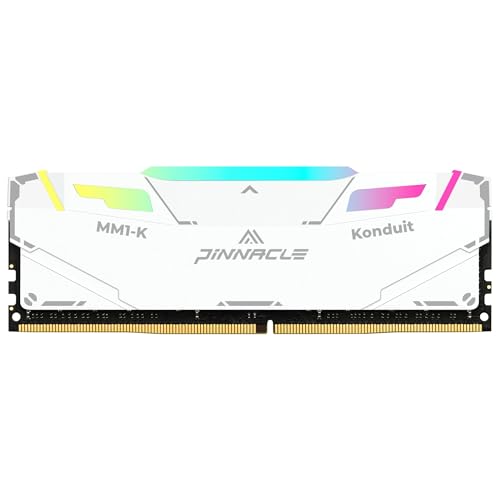 Timetec Pinnacle Konduit RGB 8GB DDR4 3200MHz PC4-25600 CL16-18-18-38 XMP2.0 Overclocking 1.35V Kompatibel für AMD und Intel Desktop Gaming PC Speichermodul RAM – Weiß von Timetec