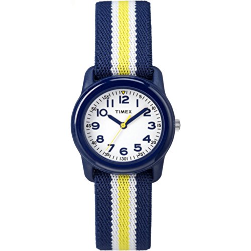 TIMEX TIME MACHINES 29mm Blau/Gelb Gestreifte Kinderuhr aus Elastischem Stoff TW7C05800 von Timex