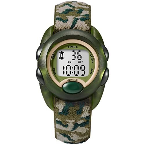 Timex Kids 34mm Uhr - Grünes Gehäuse mit Digitalem Zifferblatt und Grünem Elastischen Stoffband T71912 von Timex