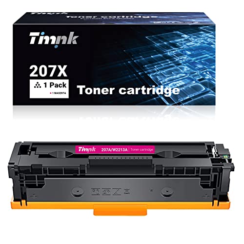 Timink 207A (W2213A) Magenta, 2100 Seiten, Kompatibel mit HP 207A Megenta Toner (Ohne Chip) für HP Color Laserjet Pro MFP M283fdw M283fdn M255dw M255nw M282nw Magenta,Einzelpaket von Timink