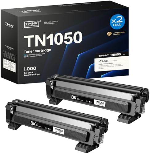 Timink TN-1050 Toner Kompatibel für Brother TN1050 für DCP-1612W HL-1110 HL-1210W HL-1212W DCP-1510 DCP-1512 DCP-1610 DCP-1610W MFC-1810 MFC-1910W Drucker (2 Schwarz) von Timink