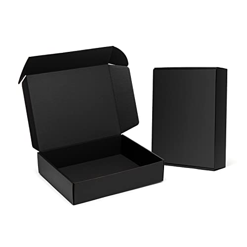 Timirog Versandkartons, 33 x 25,4 x 7,6 cm, 20 Stück, schwarze Kartonschachteln für kleine Unternehmen, Wellpappen, Tab-Verriegelung, Literatur-Versandverpackung, Verpackungszubehör zum Verpacken von von Timirog