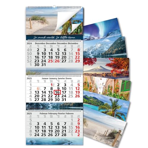 Timr 3-Monatskalender 2025 mit Spiralbindung und Bilder-Block - 81 cm lang - mehrsprachig D/GB/F/E - so much world - Wandkalender zum Aufhängen Bildkalender - tr281 Timr 3-Monatskalender 2025 mit Spiralbindung und Bilder-Block - 81 cm lang - mehrsprachig D/GB/F/E - so much world - Wandkalender zum Aufhängen Bildkalender - tr281 von Timr