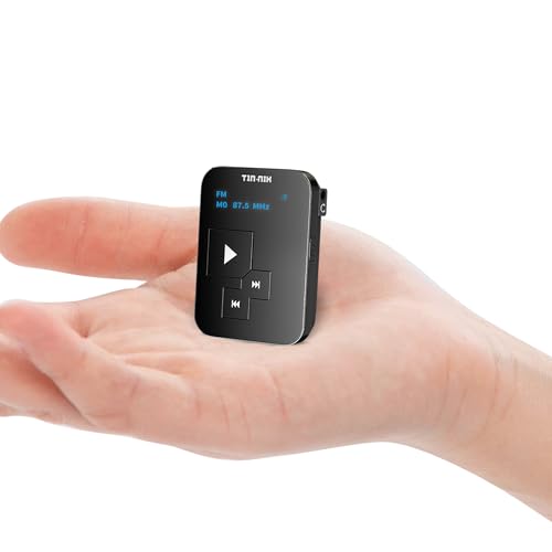 Tin-Nik AM FM SW UKW Mini-Radio: Gewicht 27 Gramm, Uhrgröße, Wiederaufladbares USB, Persönliches Taschenradio, OLED-Bildschirm, Clip, Tastensperre, Digitales Tuning, Timer, Stereo-Kopfhörer – FA298 von Tin- Nik