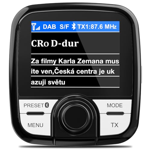 Tin-Nik DAB-388 DAB Adapter für Autoradio, FM-Transmitter für DAB+ Sender und Bluetooth-Verbindung vom Smartphone zum UKW-Radio, Bluetooth- Freisprechen und Musik, 2.4" TFT Farbdisplay, Fernbedienung von Tin- Nik