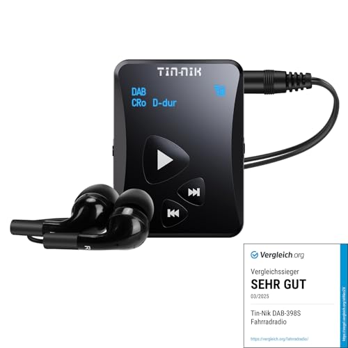 Tin-Nik DAB-398S tragbares DAB/DAB+/UKW-Radio, digitales Taschen-RDS UKW-Mini-Radio mit wiederaufladbarem Akku, Ohrhörer, OLED-Display für Sport, Laufen, Walken, Joggen oder Radfahren Tin-Nik DAB-398S tragbares DAB/DAB+/UKW-Radio, digitales Taschen-RDS UKW-Mini-Radio mit wiederaufladbarem Akku, Ohrhörer, OLED-Display für Sport, Laufen, Walken, Joggen oder Radfahren von Tin- Nik