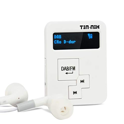 Tin-Nik DAB-398SD tragbares DAB/DAB+/UKW-Radio, digitales Taschen-RDS UKW-Mini-Radio mit wiederaufladbarem Akku, Ohrhörer, OLED-Display für Sport, Laufen, Walken, Joggen oder Radfahren von Tin- Nik