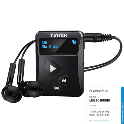Tin-Nik DAB-398WS-B Tragbares DAB/DAB+/FM-Radio, Digitales RDS-FM-Mini-Taschenradio mit wiederaufladbarem Akku, Ohrhörer, Auswahl an Groß und Klein Tin-Nik DAB-398WS-B Tragbares DAB/DAB+/FM-Radio, Digitales RDS-FM-Mini-Taschenradio mit wiederaufladbarem Akku, Ohrhörer, Auswahl an Groß und Klein von Tin- Nik