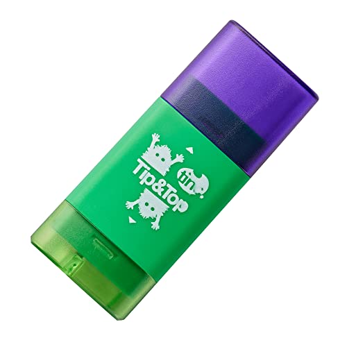 Tinc Kombi-Radiergummi und Bleistiftspitzer | Dual 2-in-1 Radiergummi & Spitzer für Schulbedarf – Grün & Lila, Einheitsgröße (TIPTOPGR) von Tinc