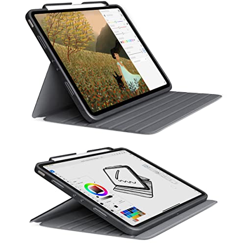 TineeOwl Magma Hülle für iPad Pro 11 Zoll Hülle für 2022/2021 (4. / 3. Generation) verstellbare Winkel – Apple Pencil Laden – Magnetische Slim Schutzhülle & Stifthalter (Schwarz) von TineeOwl
