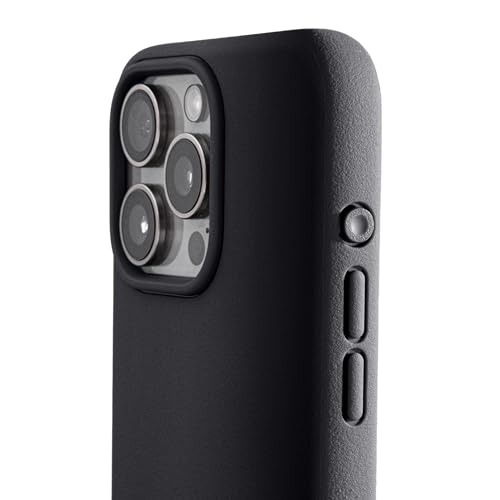 TineeOwl Magnetische Schutzhülle für iPhone 15 Pro Max – Dune-Serie, kompatibel mit MagSafe, TPU, minimalistisch, schlank/dünn, griffig mit Mikrofaserfutter, abgerundete Aktionstaste (Fast schwarz, von TineeOwl