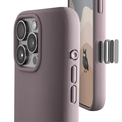 TineeOwl Magnetische Schutzhülle für iPhone 16 Pro, abgedeckte Kamerasteuerungstaste, kompatibel mit MagSafe, TPU, minimalistisch, schlank, dünn, griffig, Dune-Serie, Violett (Dusty Lilac) von TineeOwl