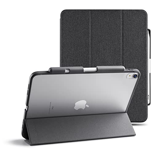 TineeOwl Mokka Schutzhülle für iPad Air 4, 27,7 cm (10 Zoll) 2020, ultradünn, matt, transparent, mit Stifthalter, dreifach faltbares Smart Cover (schwarz) von TineeOwl