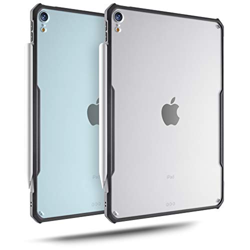 TineeOwl iPad Air 5/4 Hülle 11,9 Zoll 2022/2020, Ultra Dünne Matte Clear Case, Unterstützt Apple Pencil Charging und Touch ID, TPU Bumper (Schwarz/Matte Rückseite) von TineeOwl