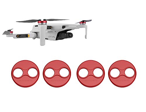 Tineer Aluminium Motor Abdeckkappe 4 Stück für DJI Mavic Mini Drone Zubehör - Staubdicht, wasserdicht, kratzfest Schutzhülle Halterungen (rot) von Tineer