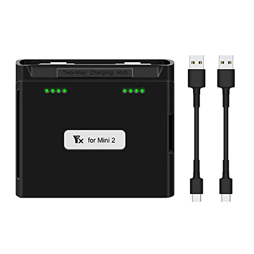 Tineer Intelligent Charging Hub Akkuladeadapter Kompatibel mit DJI Mini 2 / Mini 2 SE/Mini SE Drohne,Schnelllade-Akku-zu-Powerbank-Konverter-Zubehör (Schwarz) von Tineer
