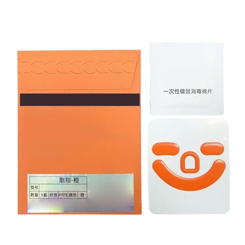 TingHaoO 1 Set Esportstiger Mausschuhe Mausfüße orange Mausgleiter gebogene Kanten für DeathAdder V3Pro Maus von TingHaoO