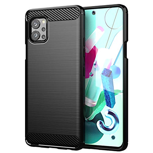 TingYR Hülle für LG Q92 5G, Ultra Thin Silikon hülle Abdeckung Telefon Case Stoßfest Case Schutzhülle, Handyhülle für LG Q92 5G Smartphone.(Schwarz) von TingYR