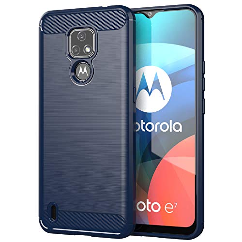 TingYR Hülle für Motorola Moto E7, Ultra Thin Silikon hülle Abdeckung Telefon Case Stoßfest Case Schutzhülle, Handyhülle für Motorola Moto E7 Smartphone.(Blau) von TingYR