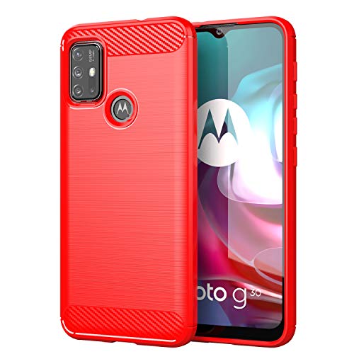 TingYR Hülle für Motorola Moto G30, Ultra Thin Silikon hülle Abdeckung Telefon Case Stoßfest Case Schutzhülle, Handyhülle für Motorola Moto G30 Smartphone.(Rot) von TingYR