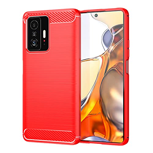 TingYR Hülle für Xiaomi 11T Pro 5G, Ultra Thin Silikon hülle Abdeckung Telefon Case Stoßfest Case Schutzhülle, Handyhülle für Xiaomi 11T Pro 5G Smartphone.(Rot) von TingYR