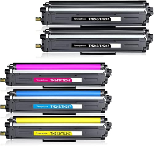 Tinnee TN-243CMYK TN-247 Toner Kompatible für Brother TN243 TN247 Toner für MFC-L3750CDW DCP-L3550CDW MFC-L3770CDW HL-L3210CW HL-L3230CDW MFC-L3730CDN DCP-L3510CDW HL-L3230CDW MFC-L3710CW von Tinnee