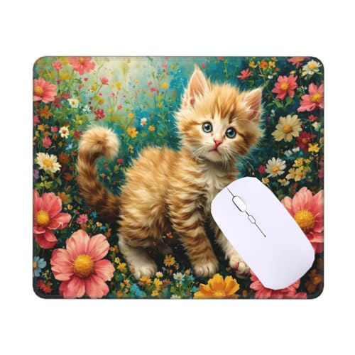 Mauspad Klein 220 X 180 mm Mousepad, Blumenkatze Mauspad, VerschleißFeste NäHte, rutschfeste Gummibasis Gaming Mousepad, Wassxerdicht Schreibtischunterlage für Pc,Laptop,Home, Office Geschenk T-5151 Mauspad Klein 220 X 180 mm Mousepad, Blumenkatze Mauspad, VerschleißFeste NäHte, rutschfeste Gummibasis Gaming Mousepad, Wassxerdicht Schreibtischunterlage für Pc,Laptop,Home, Office Geschenk T-5151 von Tinnoon