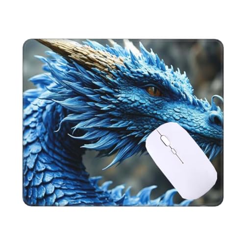 Mauspad Klein 420 X 350 mm Mousepad, Blauer Drache Mauspad, VerschleißFeste NäHte, Rutschfeste Gummibasis Gaming Mousepad, Wassxerdicht Schreibtischunterlage für Pc,Laptop,Home, Office Geschenk T-6298 Mauspad Klein 420 X 350 mm Mousepad, Blauer Drache Mauspad, VerschleißFeste NäHte, Rutschfeste Gummibasis Gaming Mousepad, Wassxerdicht Schreibtischunterlage für Pc,Laptop,Home, Office Geschenk T-6298 von Tinnoon