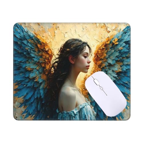 Mauspad Klein Engel Frau Mousepad, Schreibtischunterlage Kinder, Gaming Mauspad 32 X 26 cm rutschfest und Wasserdicht VernäHte Kanten Mouse Pad, Verbessert Geschwindigkeit und PräZision T-10111 Mauspad Klein Engel Frau Mousepad, Schreibtischunterlage Kinder, Gaming Mauspad 32 X 26 cm rutschfest und Wasserdicht VernäHte Kanten Mouse Pad, Verbessert Geschwindigkeit und PräZision T-10111 von Tinnoon
