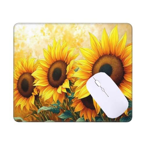 Mauspad Klein Gelbe Sonnenblume Mousepad, Schreibtischunterlage Kinder, Gaming Mauspad 34 X 28 cm rutschfest und Wasserdicht VernäHte Kanten Mouse Pad, Verbessert Geschwindigkeit und PräZision T-5504 Mauspad Klein Gelbe Sonnenblume Mousepad, Schreibtischunterlage Kinder, Gaming Mauspad 34 X 28 cm rutschfest und Wasserdicht VernäHte Kanten Mouse Pad, Verbessert Geschwindigkeit und PräZision T-5504 von Tinnoon