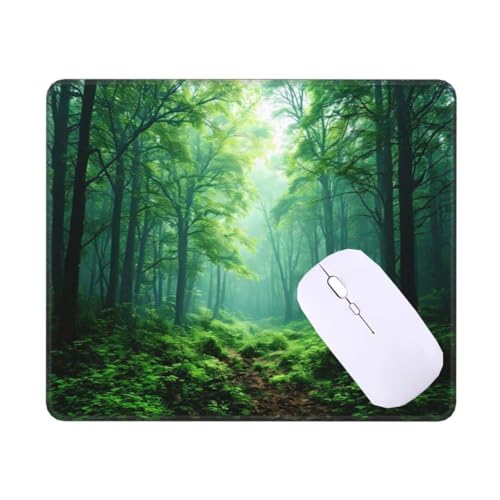 Mauspad Klein Grüner Wald Mousepad, Schreibtischunterlage Kinder, Gaming Mauspad 29 X 24 cm rutschfest und Wasserdicht VernäHte Kanten Mouse Pad, Verbessert Geschwindigkeit und PräZision T-7613 Mauspad Klein Grüner Wald Mousepad, Schreibtischunterlage Kinder, Gaming Mauspad 29 X 24 cm rutschfest und Wasserdicht VernäHte Kanten Mouse Pad, Verbessert Geschwindigkeit und PräZision T-7613 von Tinnoon