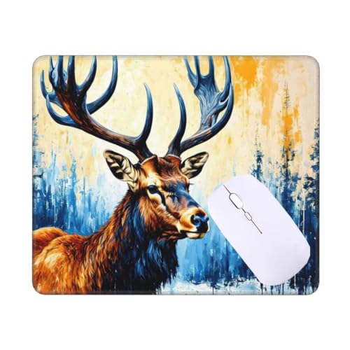 Mauspad Klein Tier Hirsch Mousepad, Schreibtischunterlage Kinder, Gaming Mauspad 30 X 25 cm rutschfest und Wasserdicht VernäHte Kanten Mouse Pad, Verbessert Geschwindigkeit und PräZision T-2550 Mauspad Klein Tier Hirsch Mousepad, Schreibtischunterlage Kinder, Gaming Mauspad 30 X 25 cm rutschfest und Wasserdicht VernäHte Kanten Mouse Pad, Verbessert Geschwindigkeit und PräZision T-2550 von Tinnoon