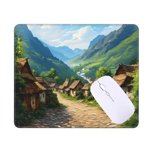 Mauspad Klein Village Cottage Mousepad, Schreibtischunterlage Kinder, Gaming Mauspad 25 X 21 cm rutschfest und Wasserdicht VernäHte Kanten Mouse Pad, Verbessert Geschwindigkeit und PräZision T-2008 Mauspad Klein Village Cottage Mousepad, Schreibtischunterlage Kinder, Gaming Mauspad 25 X 21 cm rutschfest und Wasserdicht VernäHte Kanten Mouse Pad, Verbessert Geschwindigkeit und PräZision T-2008 von Tinnoon
