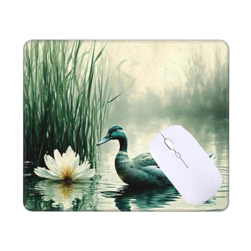 Mousepad Duck Lake Mauspad Kleine 32 x 26 x 0.3 cm, mit Rutschfester Gummiunterseite, Wasserdichtes Mouse Pad, Mini Gaming Mauspad für Damen, Herren, Kabellose Maus Laptop Büro Zuhause T-10927 von Tinnoon
