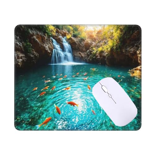 Mousepad Wasserfall Goldfisch Mauspad Kleine 20 x 15 x 0.3 cm, mit Rutschfester Gummiunterseite, Wasserdichtes Mouse Pad, Mini Gaming Mauspad für Damen, Herren, Kabellose Maus Laptop Büro T-8642 Mousepad Wasserfall Goldfisch Mauspad Kleine 20 x 15 x 0.3 cm, mit Rutschfester Gummiunterseite, Wasserdichtes Mouse Pad, Mini Gaming Mauspad für Damen, Herren, Kabellose Maus Laptop Büro T-8642 von Tinnoon