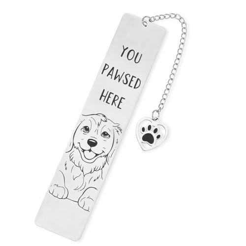 Lustiges Hunde-Lesezeichen für Frauen, Du Hast Hier Pfote Gemacht Metallisch Niedlich Geschenk für Hundebesitzer Männer Frauen Leseratten (Stil 1) von Tinoaly