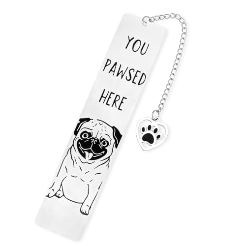 Lustiges Hunde-Lesezeichen für Frauen, Du Hast Hier Pfote Gemacht Metallisch Niedlich Geschenk für Hundebesitzer Männer Frauen Leseratten (Stil 4) von Tinoaly
