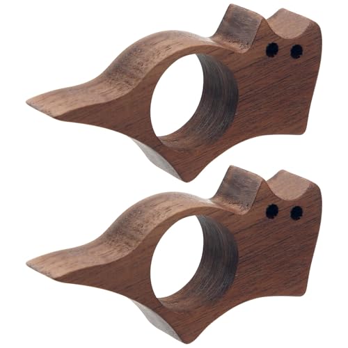 Tinoaly 2stk Walnuss-Buchseitenhalter, Niedliche Katzenform Holz-Thumb-Buchmarke zum Lesen Praktisches Buchzubehör Ideale Geschenke für Leser Bücherliebhaber von Tinoaly