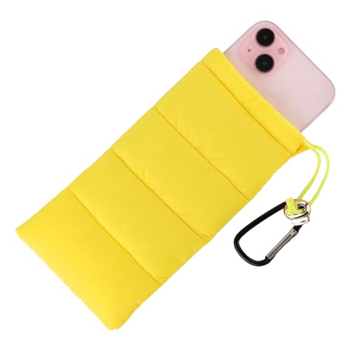Tinoaly Thermo-Telefonhülle, 19x10,5cm Handytaschen Warme Telefonhülle Smartphone-Tasche um Einfrieren und Überhitzen bei Outdoor-Sportarten zu verhindern (Gelb) von Tinoaly