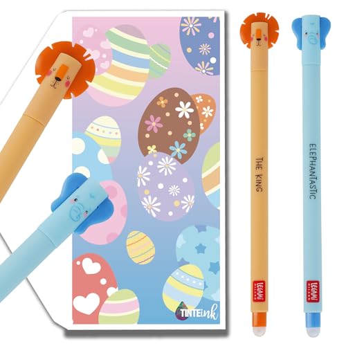 Tinte Ink Legami Osterstifte 2025 Sets Oster-Themen-Umschlag (2 Stück, Elefant, Löwen-Set) von Tinte Ink
