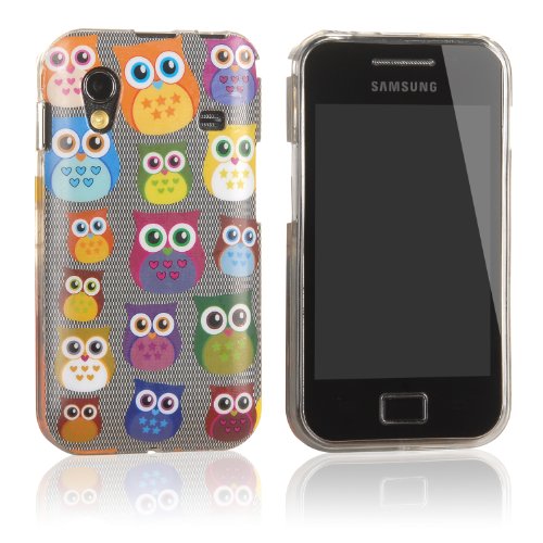 tinxi® Design Silikon Schutzhülle für Samsung Galaxy Ace S5830 S5830i Hülle Rückschale Schutz Hülle Silicon Case mit Eule Owl Muster bunt von Tinxi