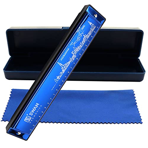Mundharmonika Armonica Harmonica 24 Loch Tonart C Diatonische Polyphone Blues Mundharmonika Professionelles Musikinstrument für Kinder Erwachsene Anfänger Geschenk von Tioamy
