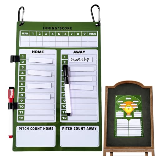 Baseball Positions Magnettafel | Abwischbare Schlagreihen-Tafel | Beidseitiges Softball Klemmbrett Mit Magnetischer Trainingshilfe Für Wettkampfmanagement, Training Und Teamstrategie von Tioheam
