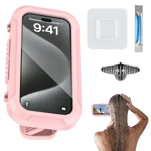 Tioheam Duschphone Halter wasserdicht, Dusch Telefonhalterung - Badezimmer wasserdichte Halter | Anti -Nebel 360 Grad Einstellbarer Klebstoffständer für 7 -Zoll -Mobiltelefone Badewanne Badepool Haus von Tioheam
