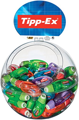 Tipp-Ex 8794321 Korrekturroller Micro Tape Twist mit drehbarer Schutzkappe, 60 bunte Korrekturmäuse im Bubble-Display, 8 m x 5 mm von Tipp-Ex
