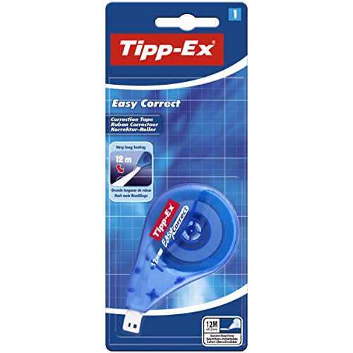 Tipp-Ex Korrekturroller Easy Correct Blister à 1 Stück zum seitlichen Korrigieren, 4.2 mm x 12 m von Tipp-Ex